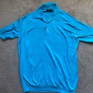 John Smedley British Sea Island Cotton Polo - Teal - Size L